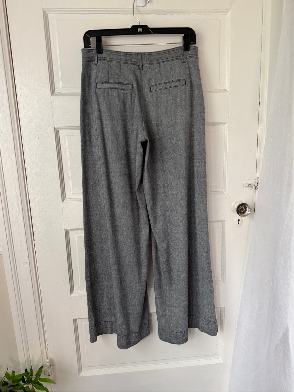 Anthropologie Linen Blend Wide Leg Low Rise Pants Relaxed Fit Minimalist Boho - Picture 13 of 14